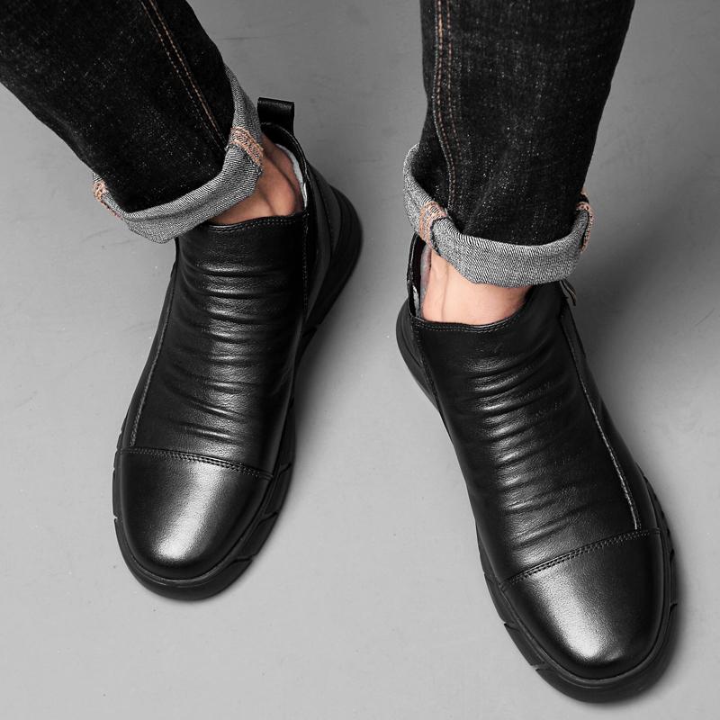 Scarpe Business Classiche Invernali da Uomo High Top 2024 Stivali da Motociclista da Uomo in Vera Pelle All-match Comodi Stivaletti da Uomo