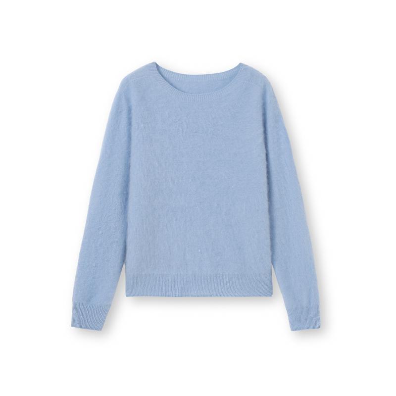 Women's Faux Fur Knit Sweater – Wool & Cashmere Base Layer for Autumn/Winter