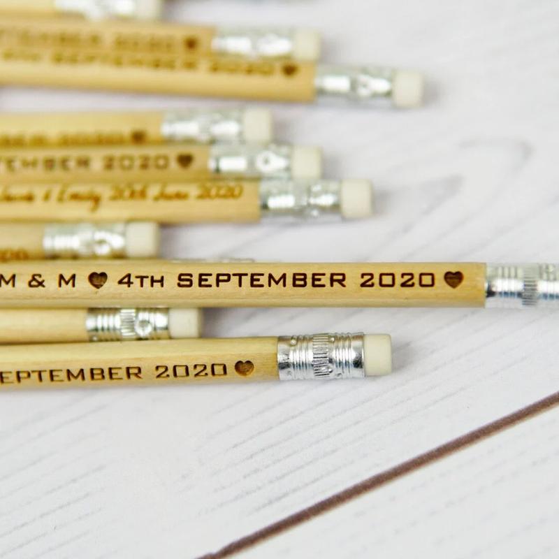 10pcs Personalized Engraved Wooden Pencils Custom Set of Pencils for Wedding Stationery Bachelorette Party Wedding Decorate Gift