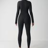 European-American Long Sleeve Nude Yoga Jumpsuit for High-Intensity Fitness, Style 8306