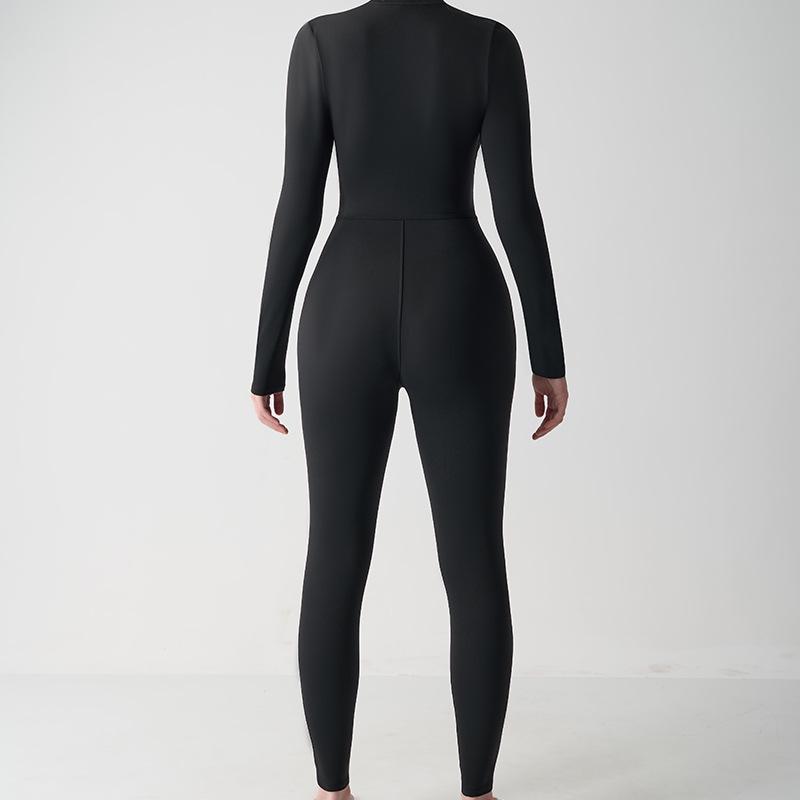 European-American Long Sleeve Nude Yoga Jumpsuit for High-Intensity Fitness, Style 8306