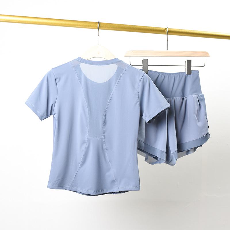 

Женский быстросохнущий комплект-двойка для бега и йоги Medium синий