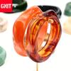 Nordic Style Gradient Resin Twist Bracelet - Wide, Stackable Acrylic Accessory