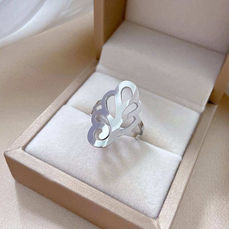 

No Fading, Flowers On The Other Side, Titanium Steel, Cold Wind Dancing Ring, Simple Index Finger Ring For Men And Women no. 8