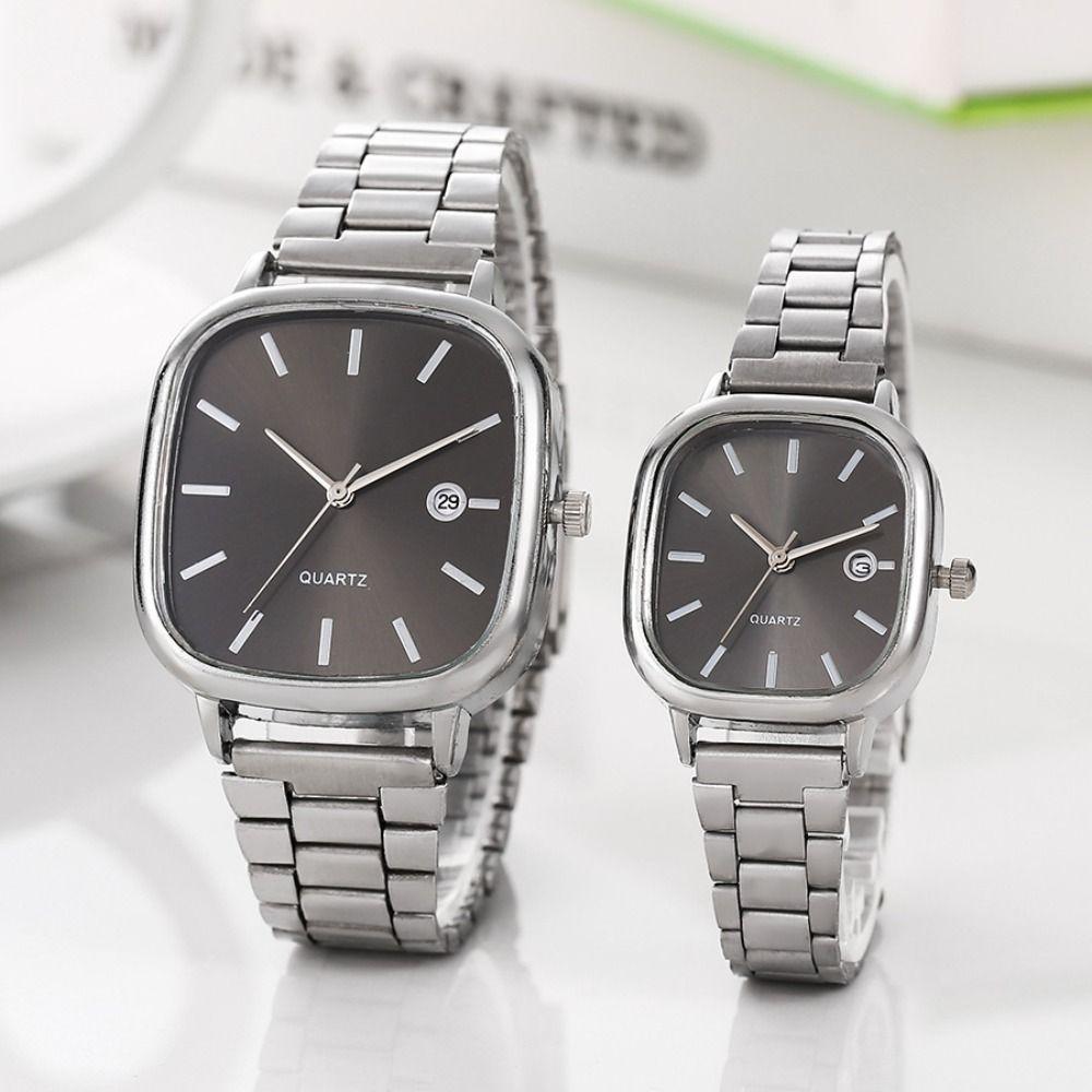 Simple Couple's Wristwatches Calendar Wristwatches Creative Quartz Watch  Men Women
