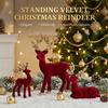 Elegant Christmas Red Deer Figurines Simulation Elk Glitter Deer Decor Reindeer Ornaments  Table