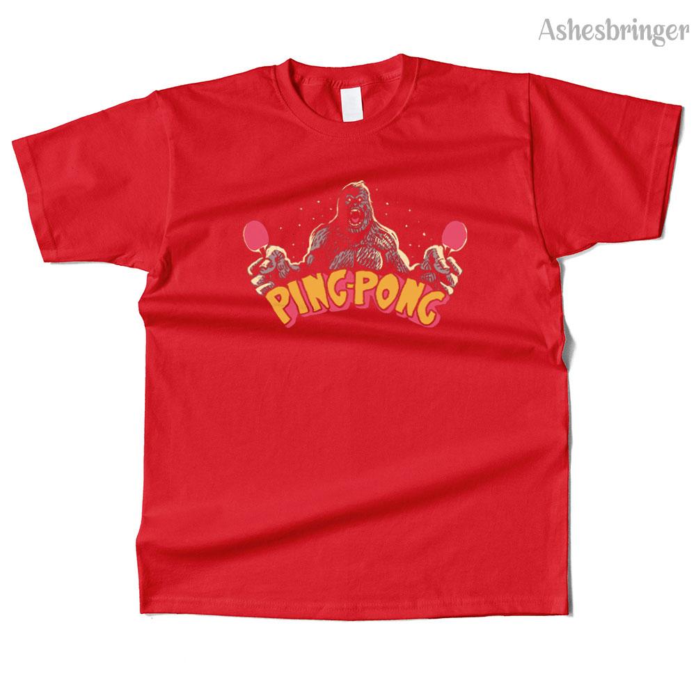 Mens Cotton Ping-Pong Kaiju Graphic Funny T Shirt Street Casual Style Tee for Men and Women
