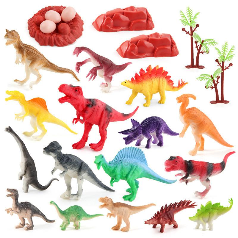 Portable Dinosaur Figurine Set For Kids With 17 Realistic Pvc Model Dinosaurs In Storage Box