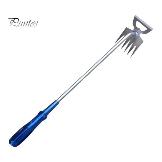 Weed Puller Tool 6 Teeth Steel Forged Hand Weeder 2-in-1 Manual Weed Remover Uprooting Tool for Backyard Farm Vegetable Gardening