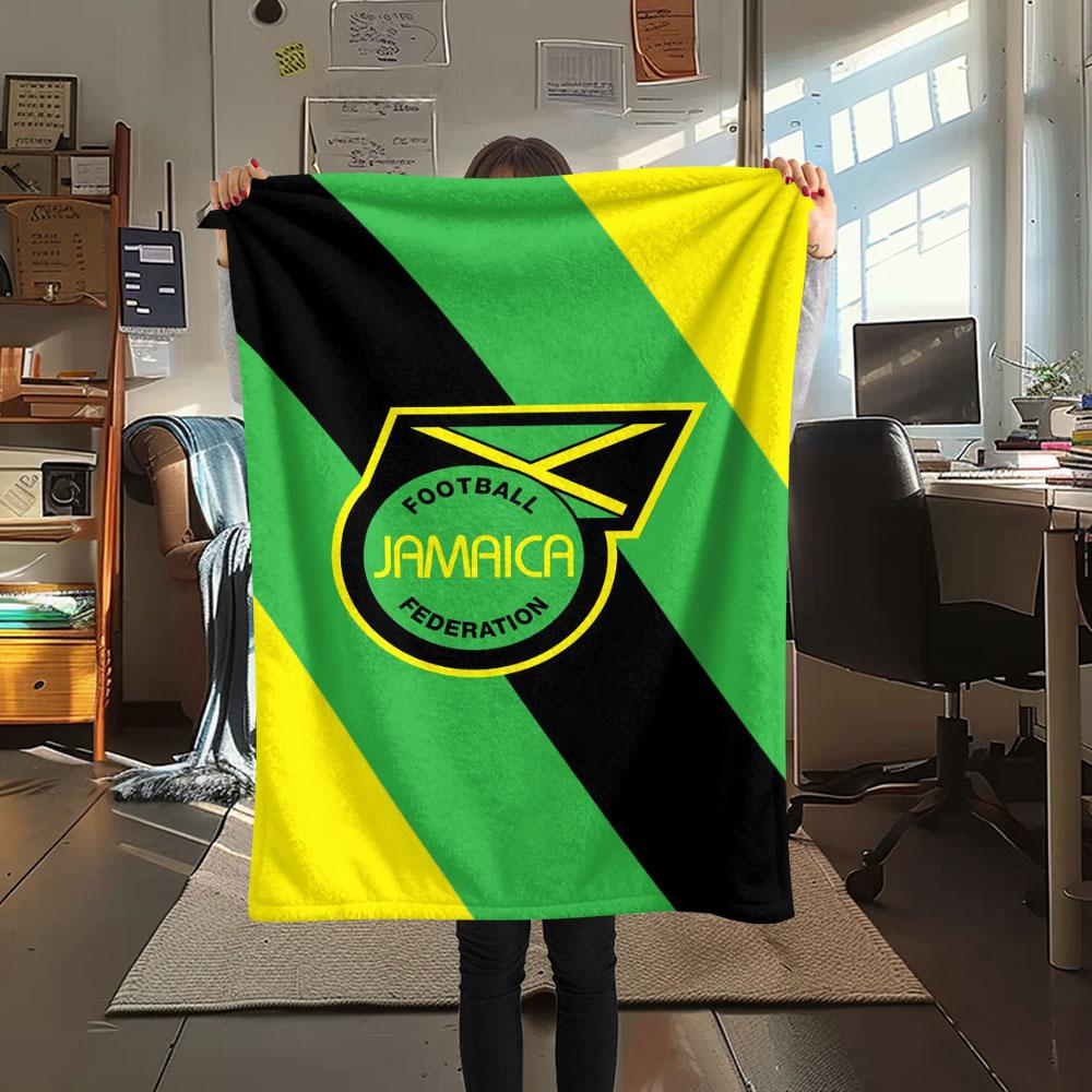 1PC Jamaica Rugby League Patterned Flannel Blanket Suitable For All Seasons for Home Decor Warmth and Comfort Gifts Holiday Present