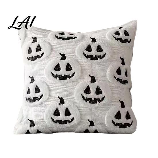 Cozy Seasonal Cushion Case Plush Pumpkin Cover Halloween Throw Pillow 18 X Fall Themed Cases Inches Maple Leaf for Sofa Couch Decor Breathable