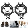 2Pcs Ice Traction Cleats Anti Skid Shoe Crampon Cover Snow Grips with 8 Spikes for Hiking Walking Mountaineering