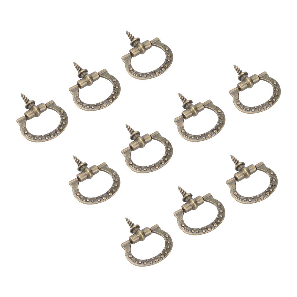 10Pcs Screw Thread Pull Handles Retro Single Hole Jewelry Case Gift Box Knob Bronze
