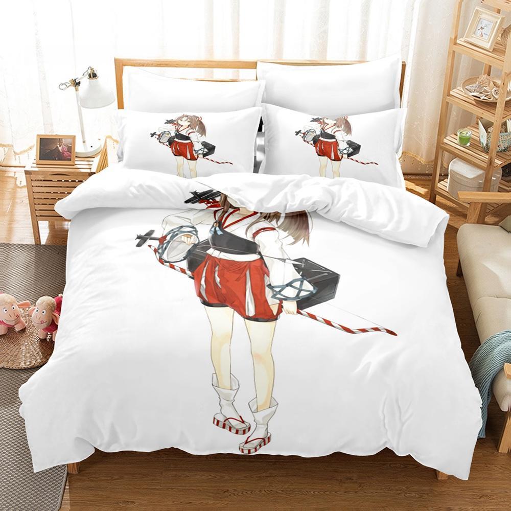 Zuihou (Kancolle) Bettwäscheset Einzelbett Twin Full Queen King Size Bettset Aldult Kind Schlafzimmer Bettbezugsets Druck Bettlaken Set