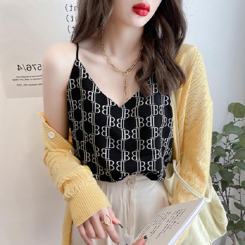 

Thousand Bird Grid V-образный вырез шифоновый жилет халтер женский летний сетчатый красный костюм без рукавов снаружи для ношения свободной рубашки XL