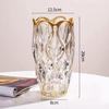 Bohemian Crystal Glass Vase: Transparent Ins-Style Decor, Perfect for Fresh Flowers In Living Room or Dining Table