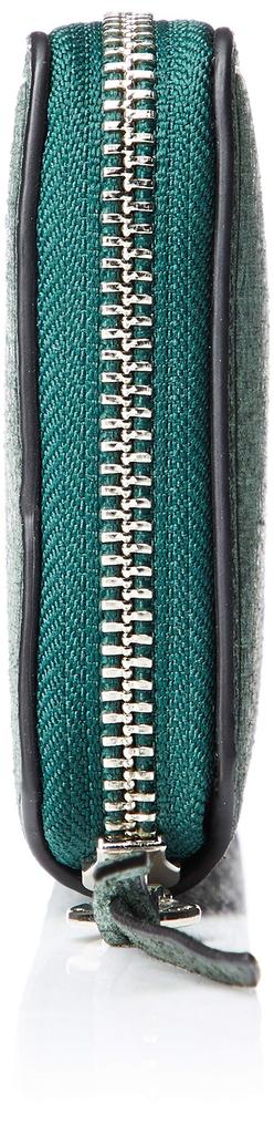 Soratina Babel Round Zip Long Wallet with Pass Case, Italian Leather, Green