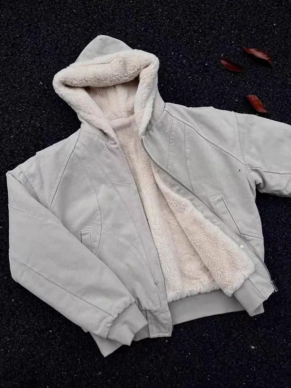 

Куртка на флисовой подкладке для осени и зимы, куртка из выстиранного хлопкового канваса 2XL серый