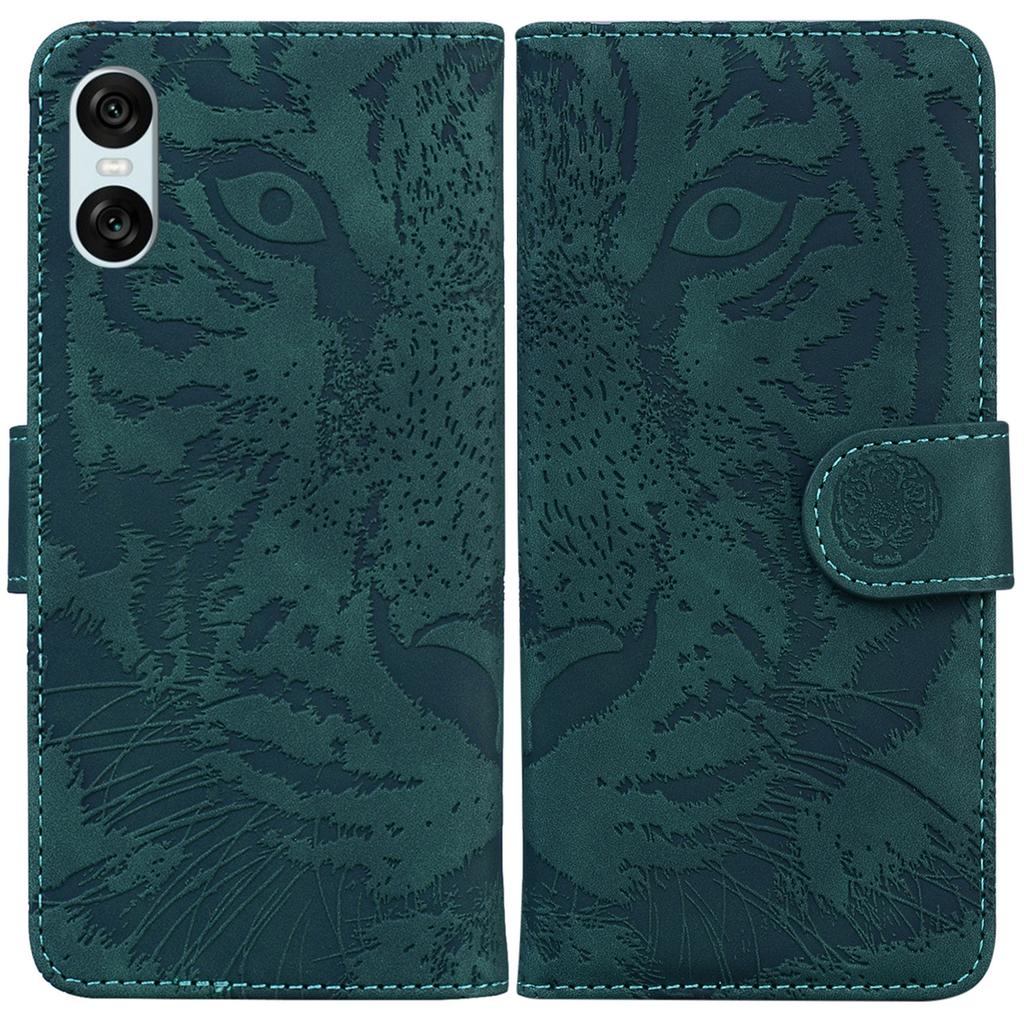 For Sony Xperia 10 VI Wallet Case Tiger Pattern PU Leather Folio Flip Phone Cover
