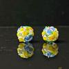 Handmade Two-Color Fired Hydrangea Glass Beads for DIY Jewelry