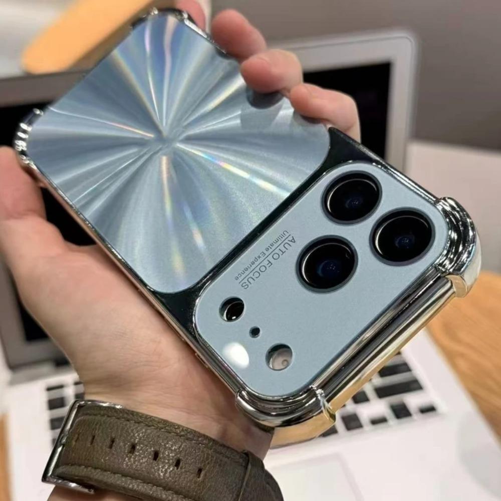 New 6D Colorful Laser Aurora Case For iPhone 13 14 15 16 17 Pro Max Air Soft Bumper Shockproof Glass Camera Hard PC Cover