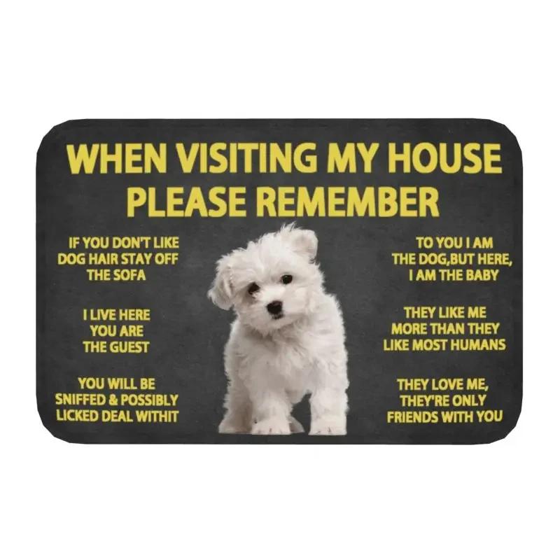Please Remember Staffordshire Bull Terrier House Rules Doormat Mat Anti-Slip Kitchen Bath Living Room Entrance Rug Carpet