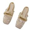 Chinese-style Pearl Mesh Soft-soled Sandals Summer New Shoes Flat-bottomed Bag Head Wearing Half Slippers Women