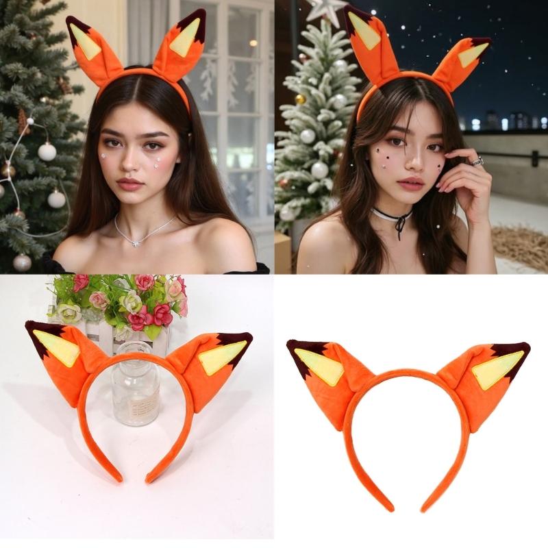 Adjustable Foxes Ear Hair Accessory Soft Elastic Headband Hair Decoration For Cosplay Enthusiasts Family Costume Fun