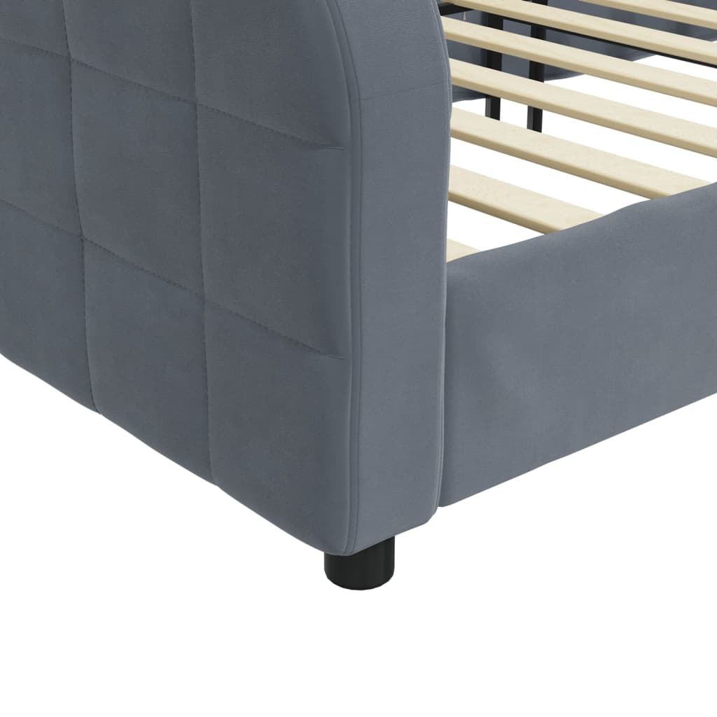 Daybed Dark Grey 80x200 Cm Velvet