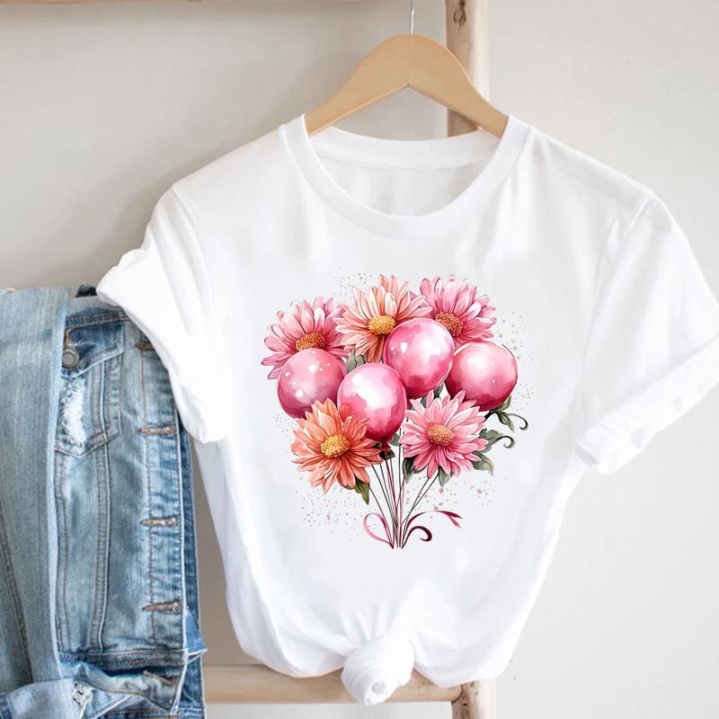 (Asian Size) Clothing Casual Women Tee Top Short Sleeve T Shirt Fashion Print Lady Female Graphic T-shirts