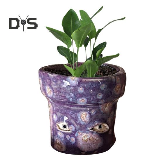 

Плачущий цветочный горшок из смолы с абстрактным лицом, эмоциональный плачущий цветочный горшок с дренажным отверстием для использования в помещении и на открытом воздухе, домашний декор, подарок любителям растений