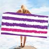 Blue White Watercolor Striped Beach Towel Summer Quick Dry Towel for Beach Swimming Pool Travel Camping Gym Daily Outdoor Uses