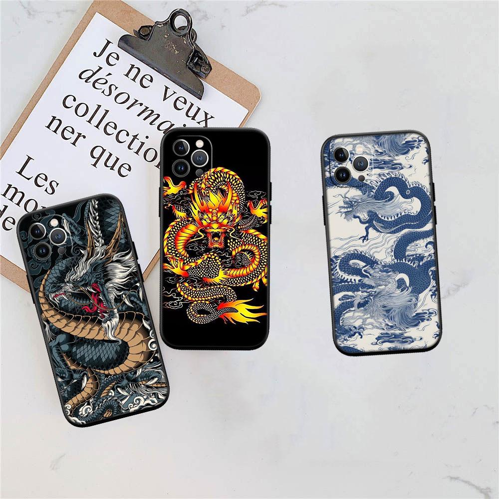 CJ28 Chinese Dragon Phone Case for Samsung Galaxy A11 A12 A13 A15 A52S A53 A55 A56 A70 A71 A72 A73 F06 F16 F56 S10 Plus S10e