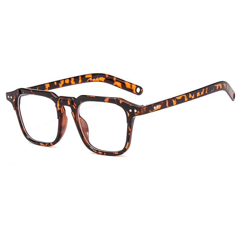 New Square Meter Nails Fashionable Square Flat-light Mirror Trendy Lens Frame Transparent Glasses