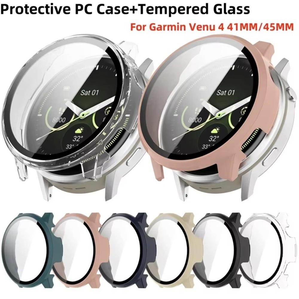 PC+Tempered Glass Protective Case Cover Shell for Garmin Venu 4 Smart Watch Accessories