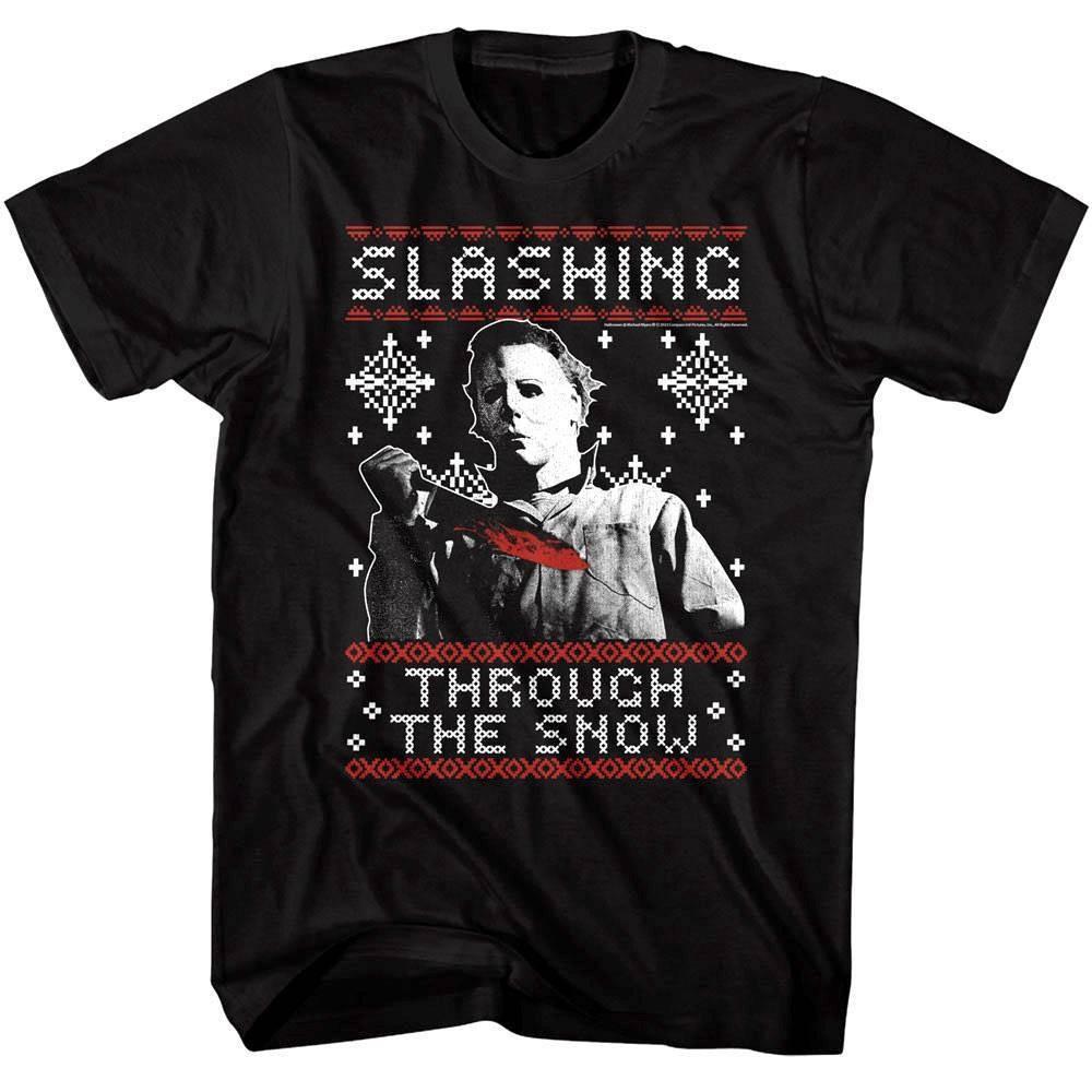 Halloween Slashing Through the Snow Men T Shirt S