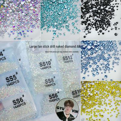 Grote SS4 Transparante Platte Bodem Glas Strass Nagellak Diamanten