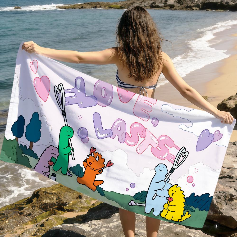cute funny cartoon art j-Joguman Dinosaur soft Dry Beach Towels Trip Towel swim Summer Holiday Vacation bathing Pool Camp Gift