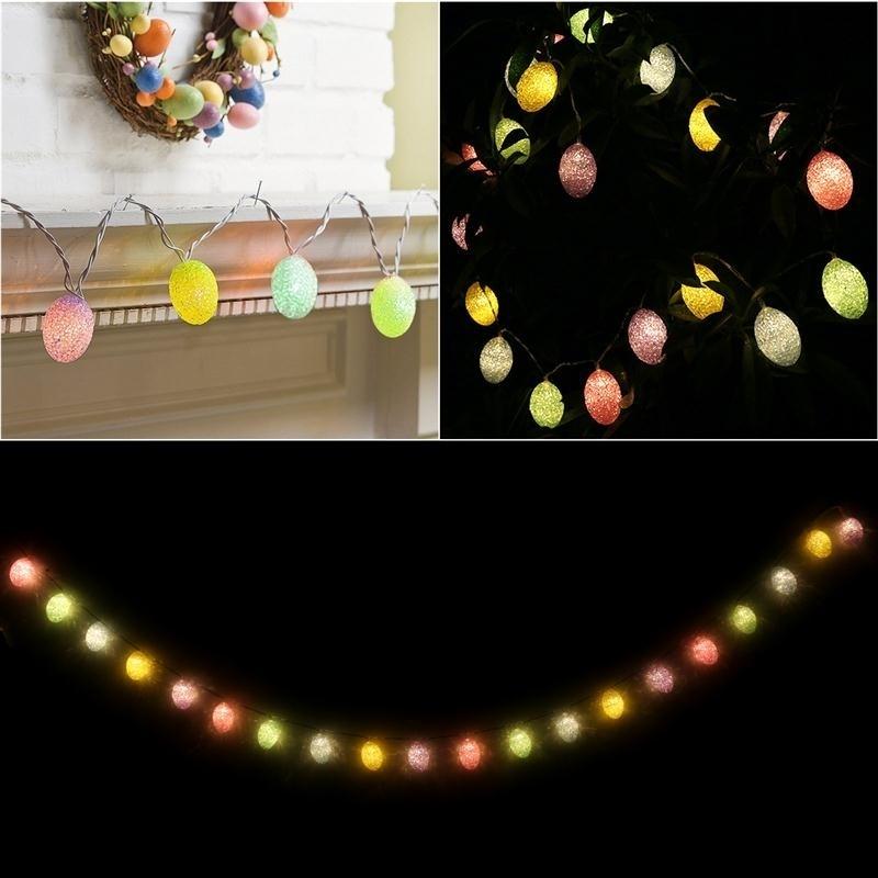 Новый шар светодиодный хлопковая проволока яичные огни строка рождественское пасхальное — фото 6