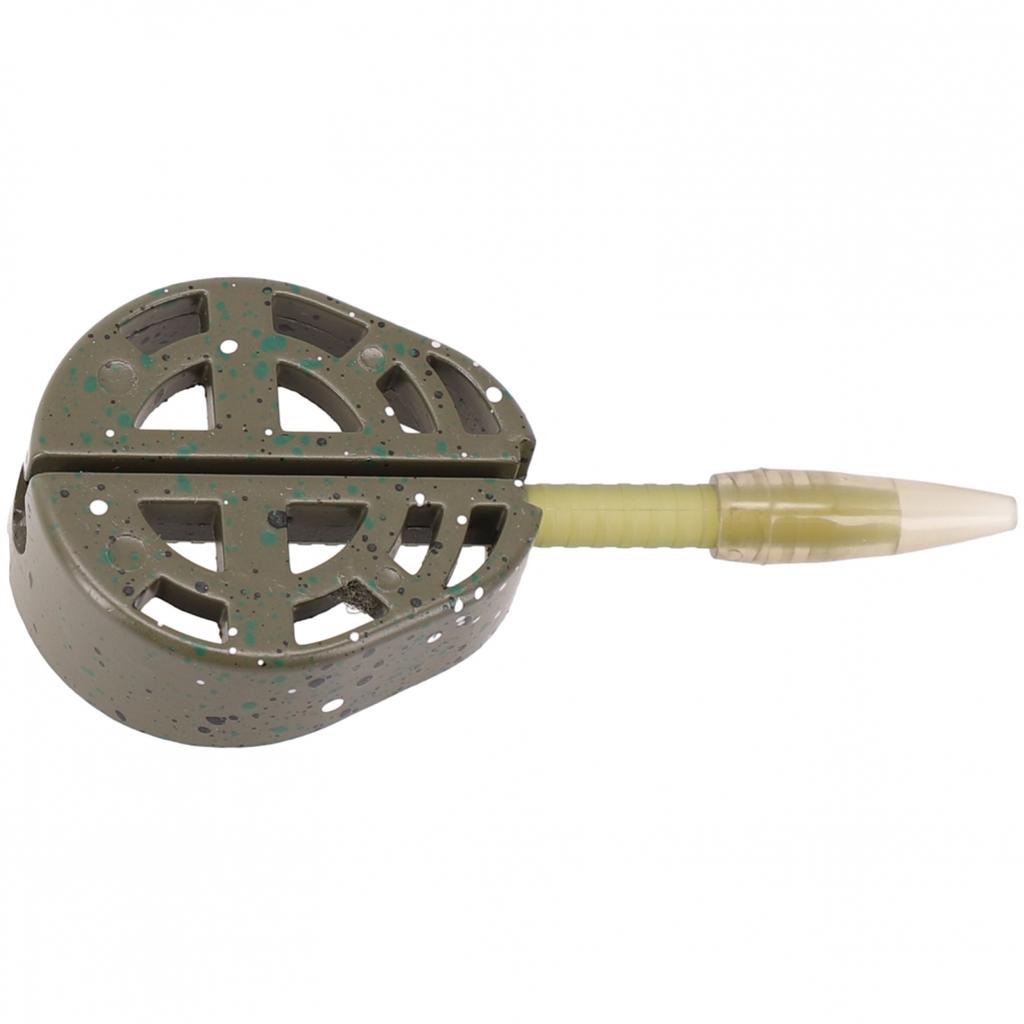 1pc Fishing Feeder Thrower Fish Tackle Green / Brown