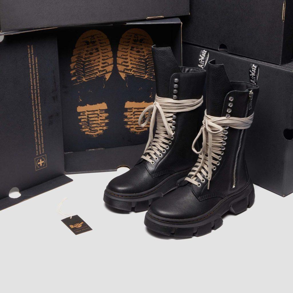 31750001 Rick Owens Dr. Martens 1918 DMXL Kotníková Bota Černá (pánské)