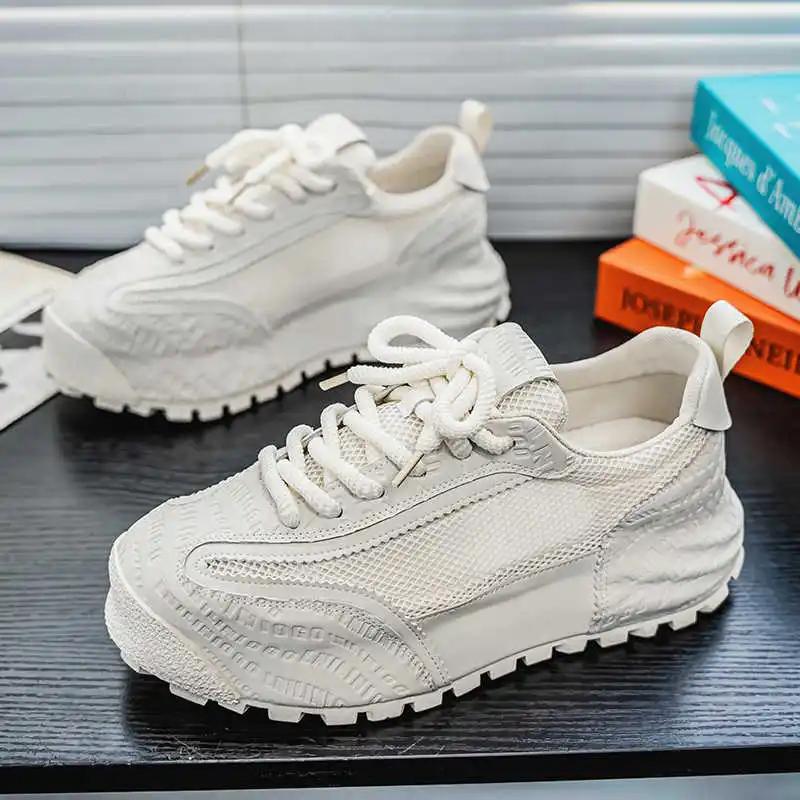 Fashion Thick Sole Lace Up Color Sneakers Men's Sports Shoes Running White Flats Team Shoose Entertainment Super Offers