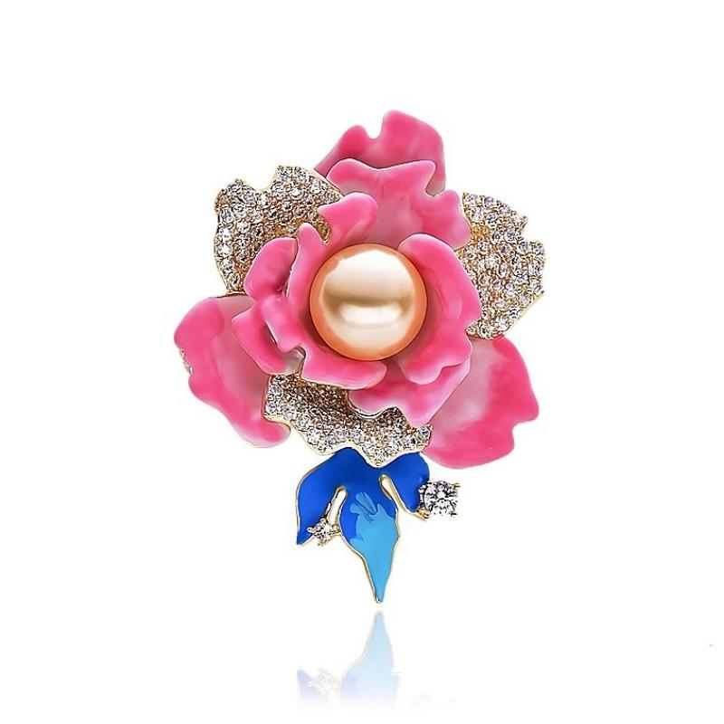 Peony Enamel Brooch Delicate Fashionable Light Luxury and Niche Brooch