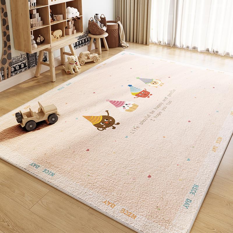 Modern Minimalist Style Carpets for Living Room Cartoon Children's Room Rug Home Lounge Soft Floor Mat Pink Bedroom Decor Carpet