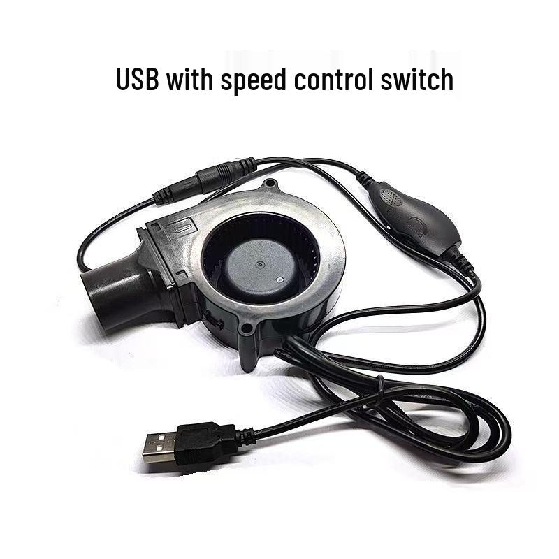 7,5cm 7530 Holzofen Gebläse, Runder Rohrkopf, 110-240V.