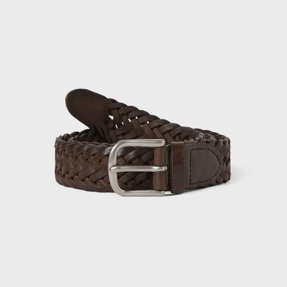 Этот Кожаный Сетчатый Ремень Коричневый F
