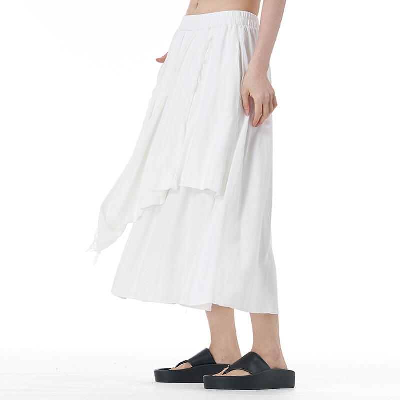 Summer Plus Size Women's Loose Slim Look Old A- Line Skirt Grinding Solid Color Trendy Casual Daily Commute