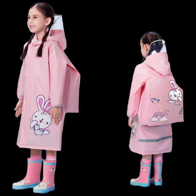 Children s Cartoon Rain Poncho with Backpack Slot