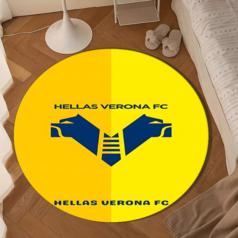 1PC Hellas-Verona Crest Round Rug for Livingroom,Bedroom, Palyroom, Chair Rug, Area rug, Circle Carpet, Large Size Fan Christmas gift