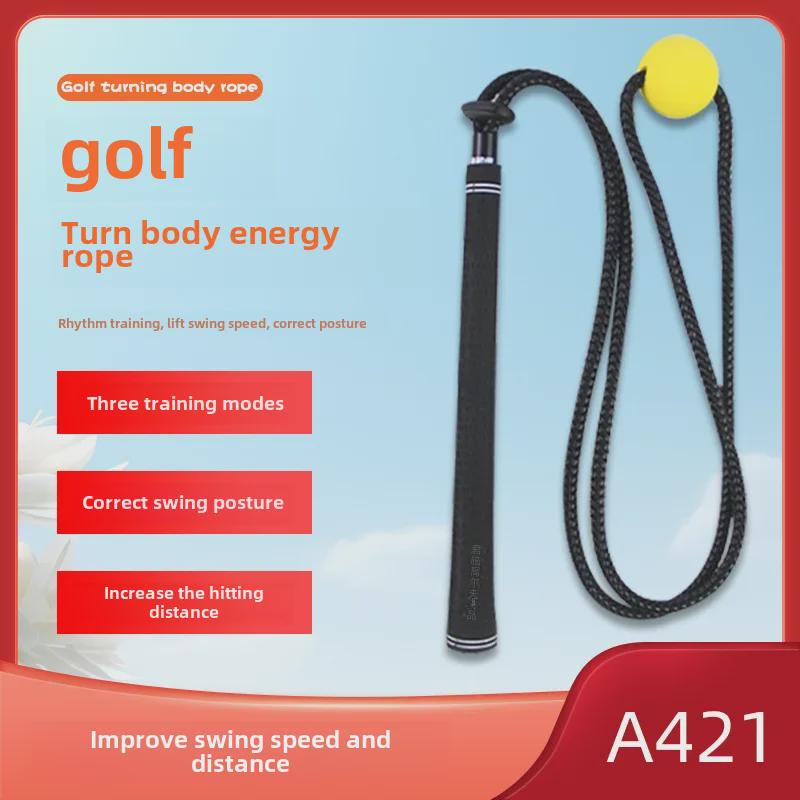 

Golf Swing Rotation Fitness Rope: Enhance Speed, Rhythm, Timing, and Posture. чорний